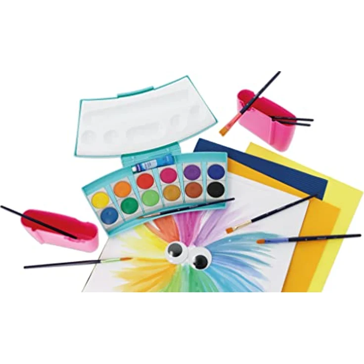Pelikan Farbkasten ProColor®, Türkis/Neongelb, 12 Farben mit Deckweiß und herausnehmbarer Mischpalette – Bild 4