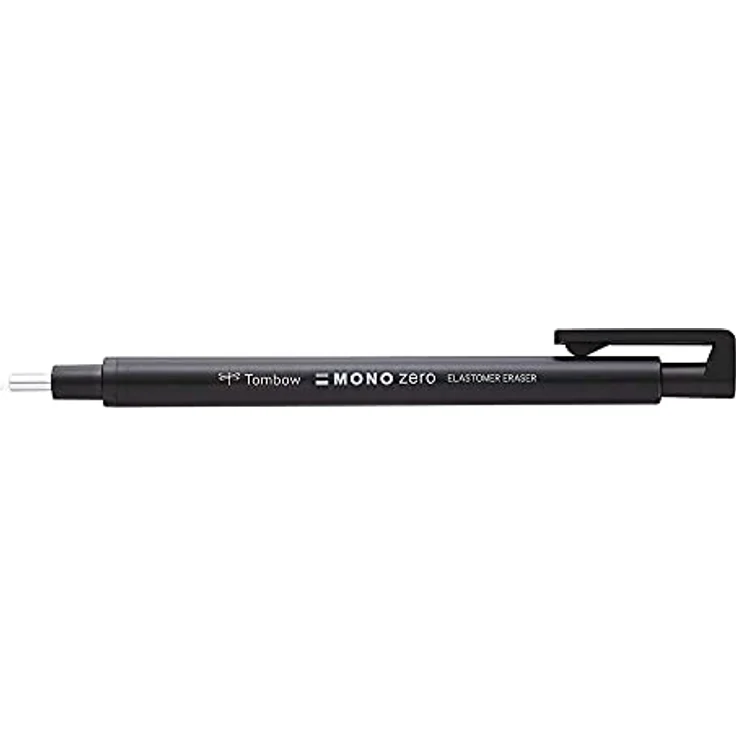 Tombow EH-KUR11 Präzisionsradierer MONO zero nachfüllbar runde Spitze, Durchmesser 2.3 mm, schwarz – Bild 1