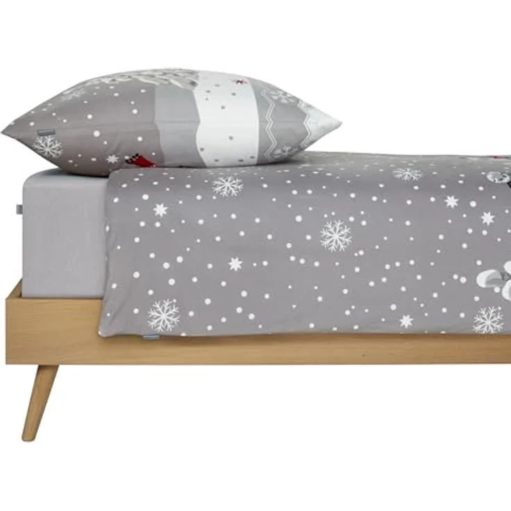 Schiesser Bettwäscheset Telso | Feinbiber | nachhaltige Produktion | Winterprint | Grau – Bild 2