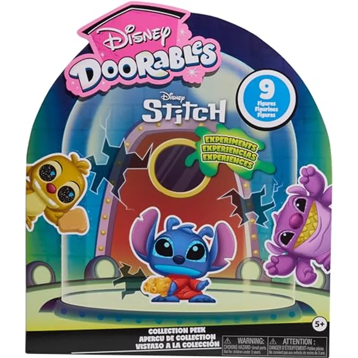 Just Play Disney Doorables Stitch Experiments Collection, 9 exklusive Sammelfiguren, Kinderspielzeug für Disney Fans ab 5 Jahren