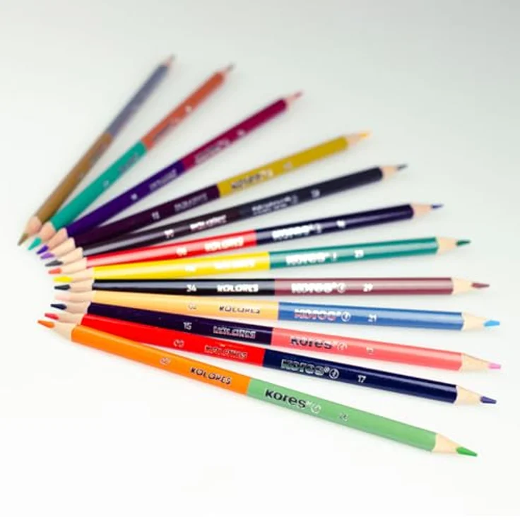 Korbo Kores Duo Buntstifte, 12 Stifte in 24 Farben, 3-kant, inkl. Spitzer – Bild 4