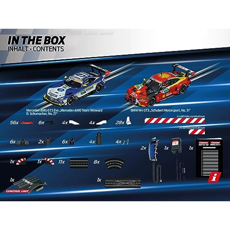 Carrera DIGITAL 132 - Rennsport Set mit Mercedes AMG GT3 EVO & BMW M4 GT3 - Authentisches DTM Rennvergnügen - Maßstab 1:32 – Bild 5