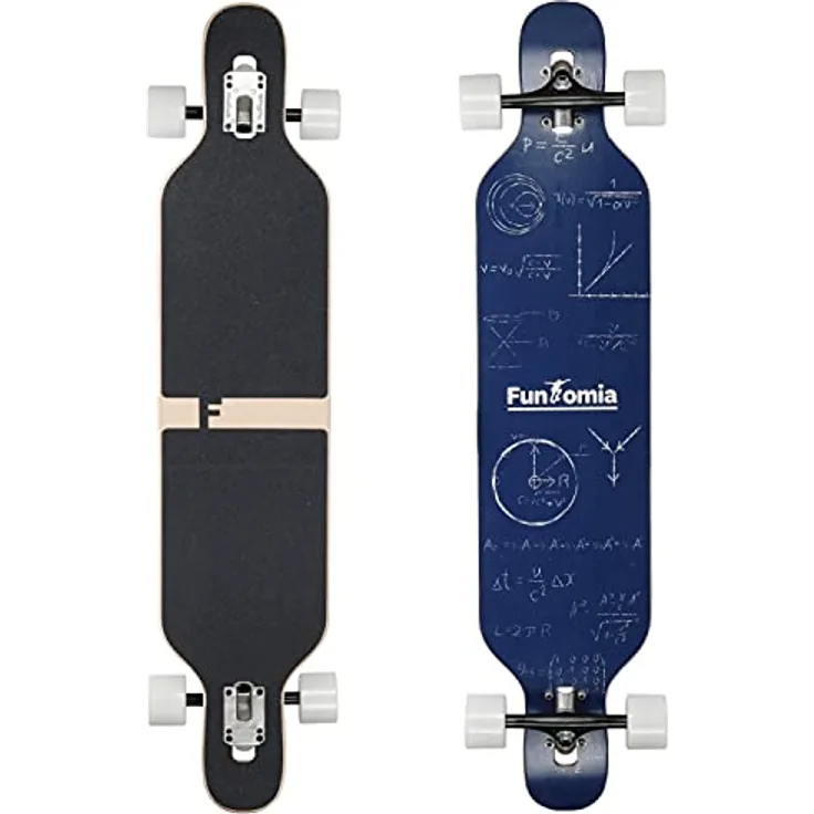 FunTomia Flex3 bis 68kg - Camber Longboard in Mathe-Design aus Ahornholz