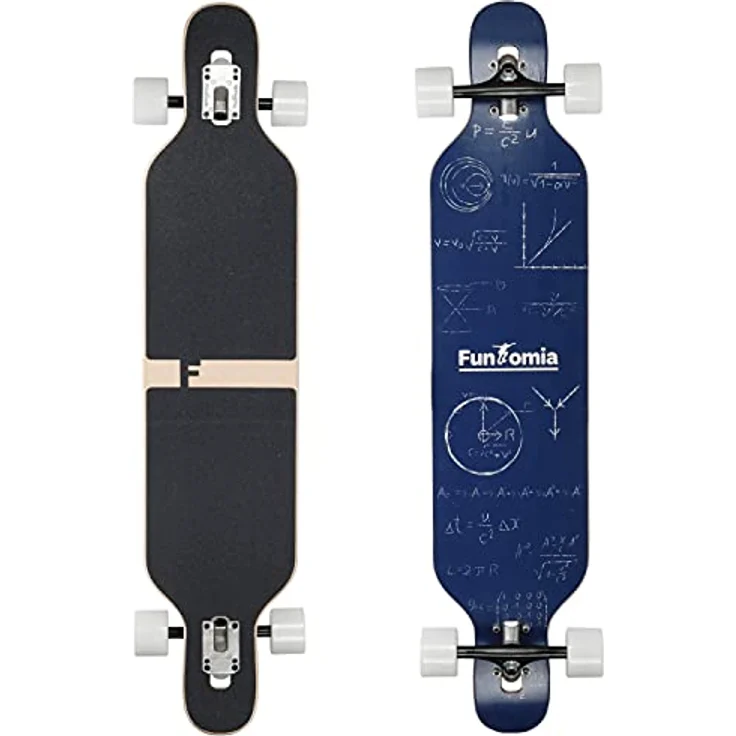 FunTomia Flex3 bis 68kg - Camber Longboard in Mathe-Design aus Ahornholz – Bild 1