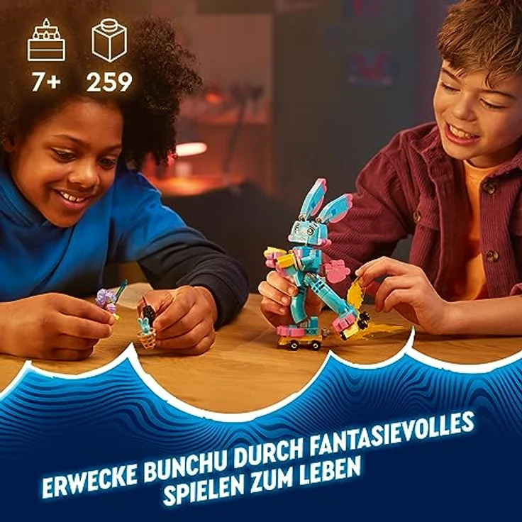 LEGO 71453 DREAMZzz Izzie und ihr Hase Bunchu Set, Baubares Kaninchen-Spielzeug mit Rollschuhen, 2 Arten für fantasievolles Spielen, basierend auf der TV-Serie, für Kinder, Mädchen, Jungen ab 7 Jahren – Bild 2