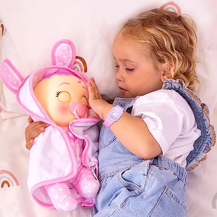 CRY BABIES Newborn Coney - Deluxe interaktive Puppe Neugeborenen Puppe mit einem magischen Armband, die echte Tränen weint und Babyzubehör enthält. -Geschenk Spielzeug für Kinder ab 18 Monaten – Bild 5