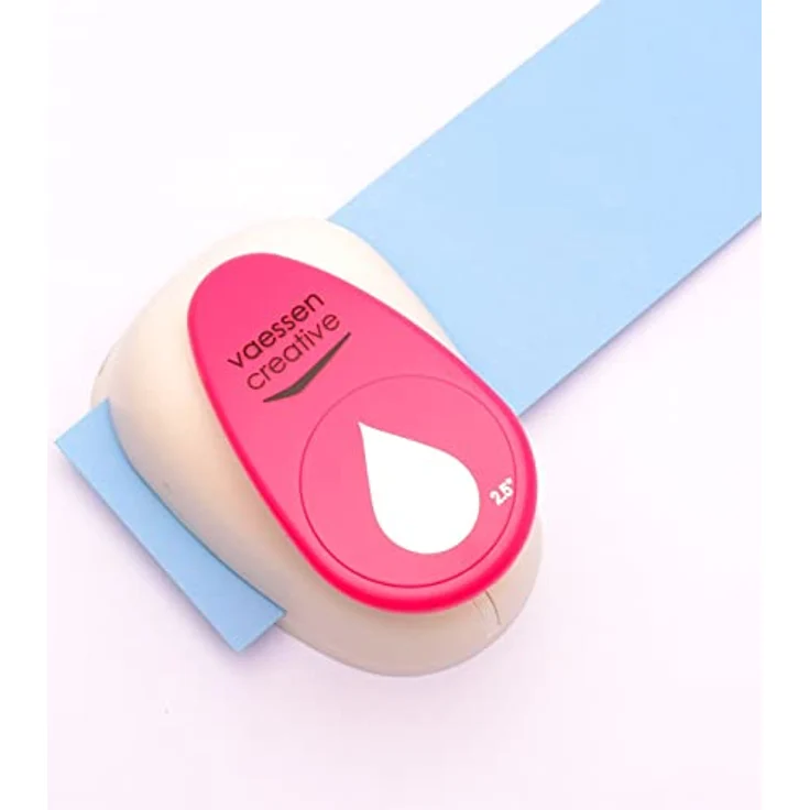 Vaessen Creative Motivstanzer Tropfen, 4.2 x 6.4 cm, für Bastel-, Ton-, und Scrapbookpapier, Weiß/Rosa – Bild 5