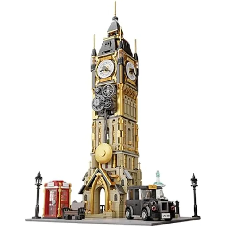 Pantasy Joyride Series - Steampunk Glockenturm, 2424 Teile mit rotierender Uhr und hochdetaillierter Innenausstattung, bronzefarben