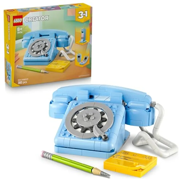 LEGO Creator 31174 Retro-Telefon, 3-in-1 Set mit 383 Teilen, nostalgisches Wählscheibentelefon aus den 1960ern