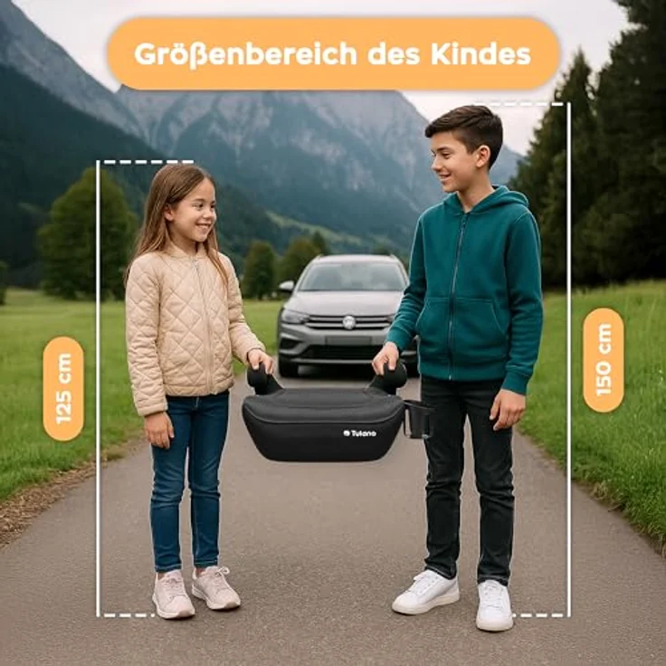 Tulano Cabby 20, Kindersitz mit ECE R129/03 i-Size-Zulassung, ergonomischer Konturierung und Ultra-Soft-Technologie, grau – Bild 7