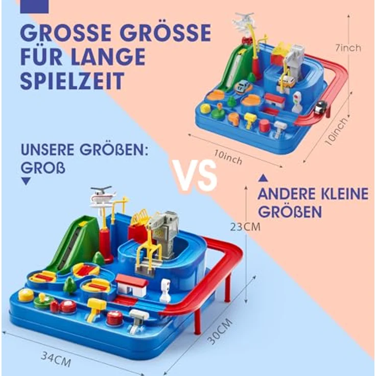 Auto Spielzeug ab 3 4 5 6 Jahre - Track Cars Spielzeug Autobahn Kinder für Kinder Jungen Mädchen über 3 Jahre, Abenteuer Autopark für Geschenk – Bild 4