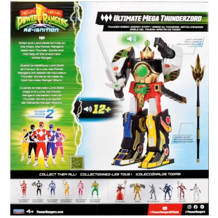 Playmates Toys Power Rangers Thunder Megazord mit Mega Power Sword, Actionfigur 28 cm – Bild 4