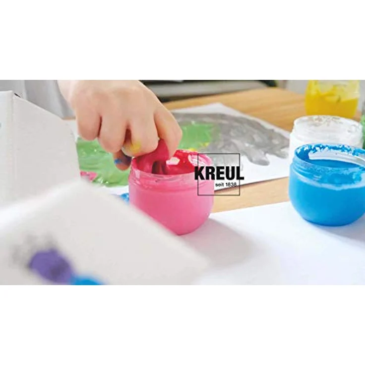 KREUL MUCKI Glückskinder Fingerfarben, 6 Farben sortiert (50 ml), wasserbasierte Malfarben für Kinder, vegan, dermatologisch getestet – Bild 4