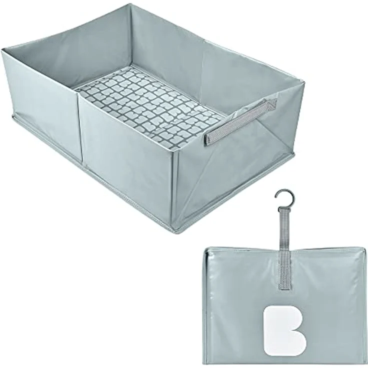 BÉABA, Faltbare Baby-Badewanne, Ultrakompakt, Trendiges Design, Praktisches Verstauen, Minimaler Platzbedarf, Einfache Handhabung, Pop-Up-Badewanne Camele'o, Blau – Bild 2