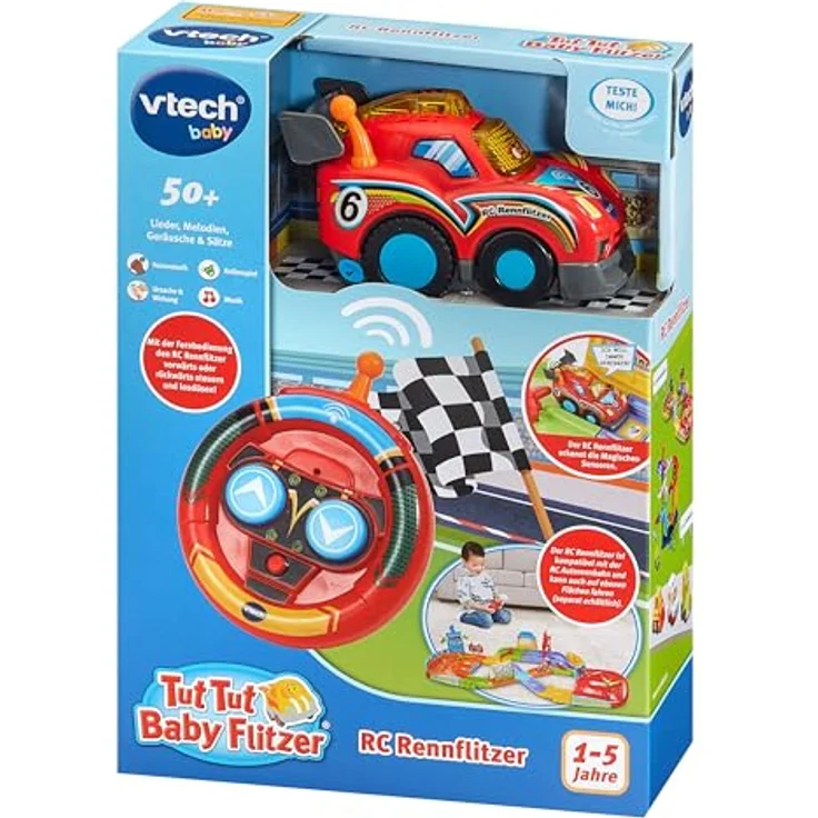 Vtech TUT TUT Baby Flitzer - RC Rennflitzer, ferngesteuert mit fröhlichen Sätzen und Melodien, blau – Bild 8