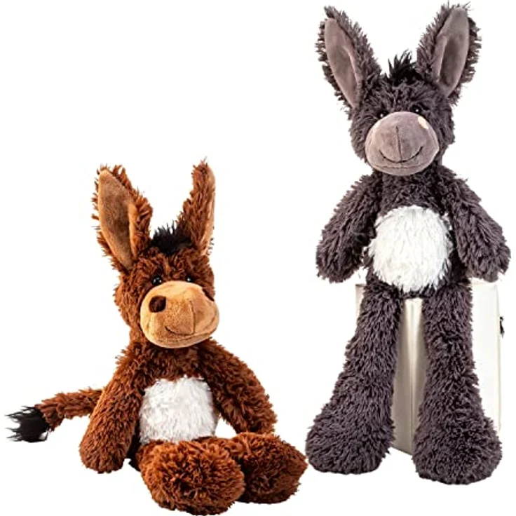 Geschenkestadl Esel 50 cm Grau Kuscheltier, Plüschtier mit langen Armen und Beinen, waschbar bei 30°C – Bild 2