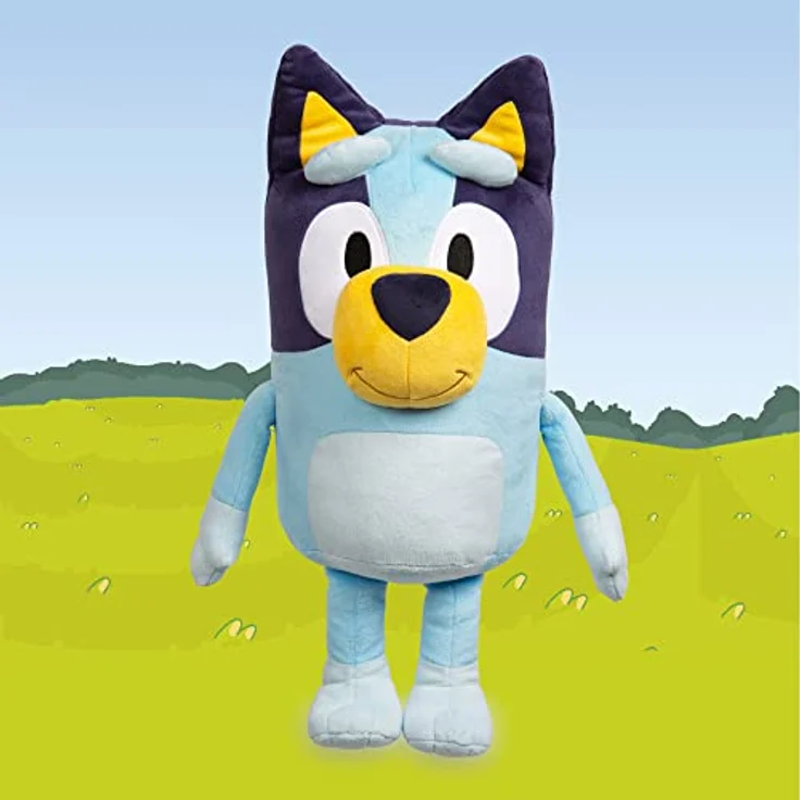 Bluey Jumbo Plush 40 Zentimeter Plüschtier Hund Farbe Blau, wie in der Kinderserie, weich und kuschelig, zum Umarmen und Begleiten Ihrer Kinder, Prominent (BLY05000) – Bild 4