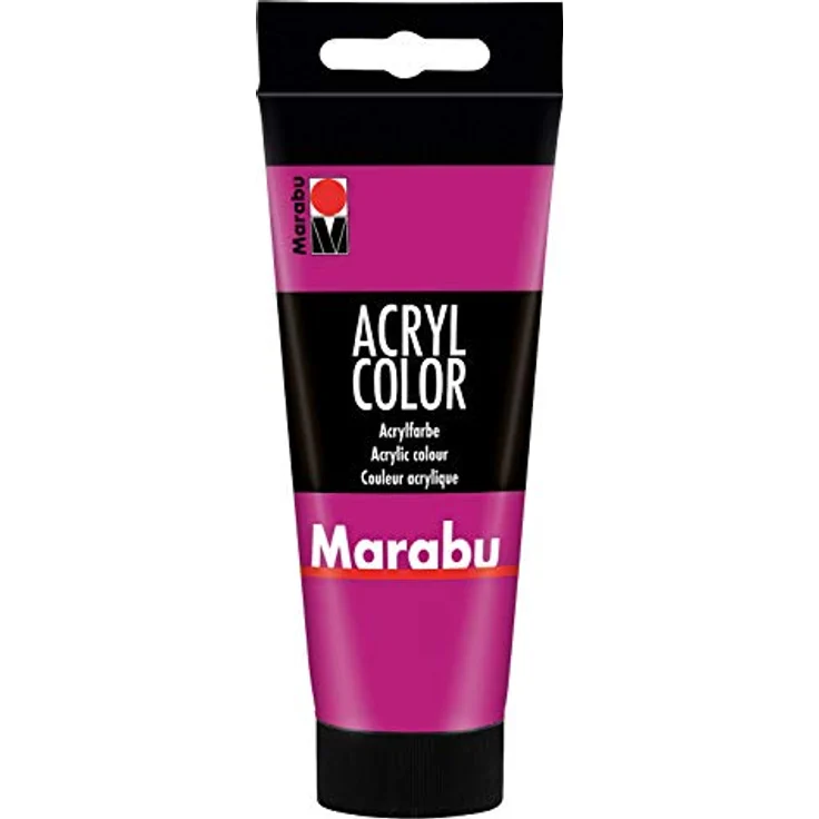 Marabu Acryl Color magenta 100 ml, cremige Acrylfarbe auf Wasserbasis, schnell trocknend, lichtecht, wasserfest, ideal für Leinwand, Papier und Holz – Bild 1