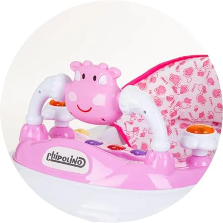 Chipolino Lauflernhilfe Little Cow Räder Stopper Höhenverstellbar Musik Licht, Farbe:rosa – Bild 5
