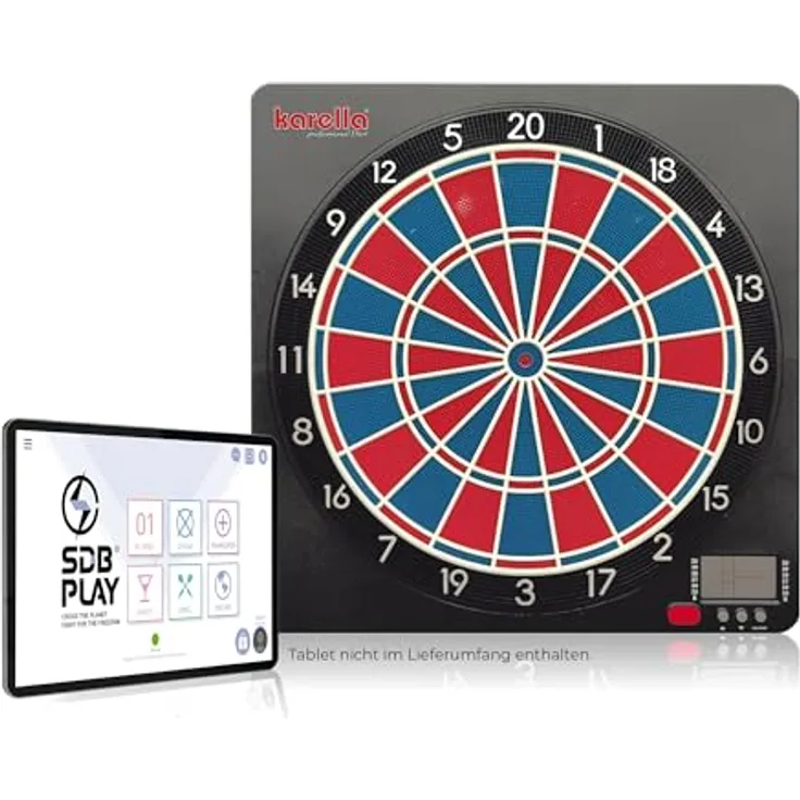 Karella Dartautomat CB-Smart, elektronische Softdartscheibe mit Bluetooth Online Funktion, 37 Spielen, exakte Turniermaße, 2-Loch Abstand