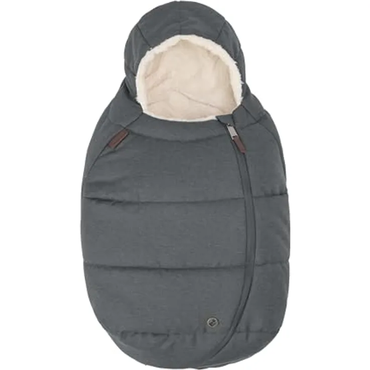 Maxi-Cosi Fußsack für Babyschalen, waschmaschinenfester Fußsack in Twillic Graphite, für alle Maxi-Cosi Babyschalen geeignet, weiche und robuste Stoffe, einfacher Ein- und Ausstieg