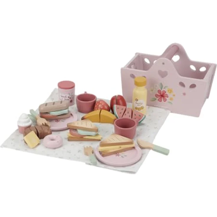 Little Dutch 8025 FSC Holz Picknick-Set, 31-teiliges Zubehör, rosa, für Kinder ab 3 Jahren – Bild 3