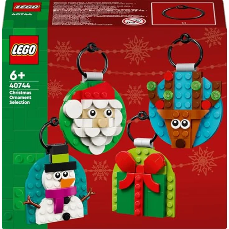 LEGO Iconic 40744, Christbaumanhänger Bausatz mit 4 Motiven (Geschenk, Weihnachtsmann, Schneemann, Rentier), Mehrfarbig, 153 Teile, ab 6 Jahren – Bild 9