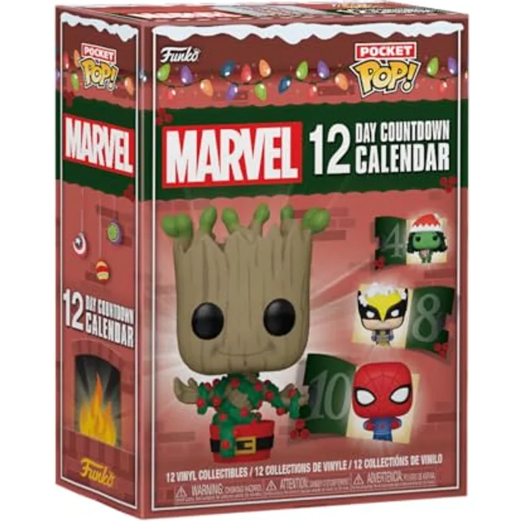 Funko Countdown Calendar: Marvel 12-Day - Vinyl-Minifigur Adventskalender - 12 Tage der Überraschung - Mystery Box - Geschenkidee - Weihnachten