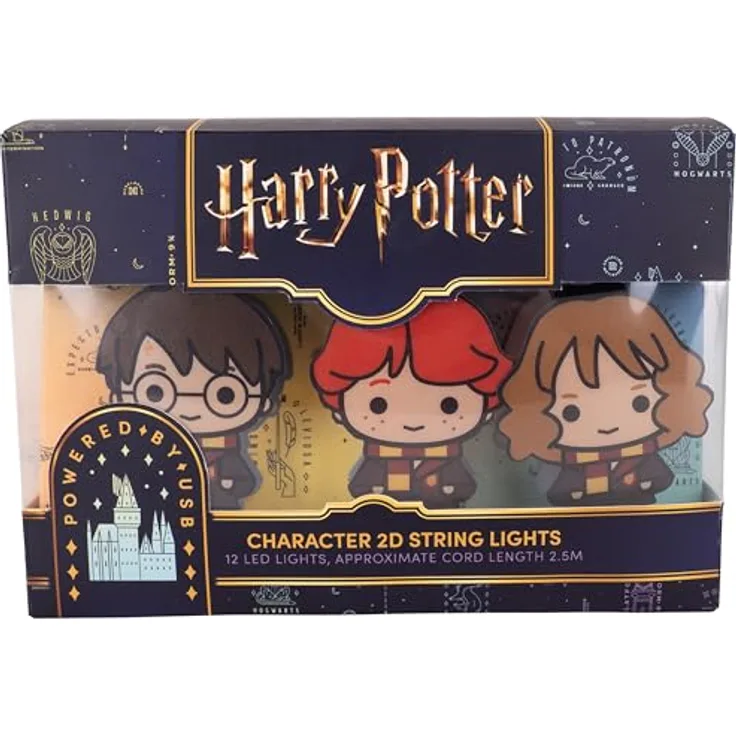 Fizz Creations Harry Potter Lichterkette 2D Letter of Acceptance & Hedwig, 12 LEDs, batteriebetrieben, 2,50 m Länge