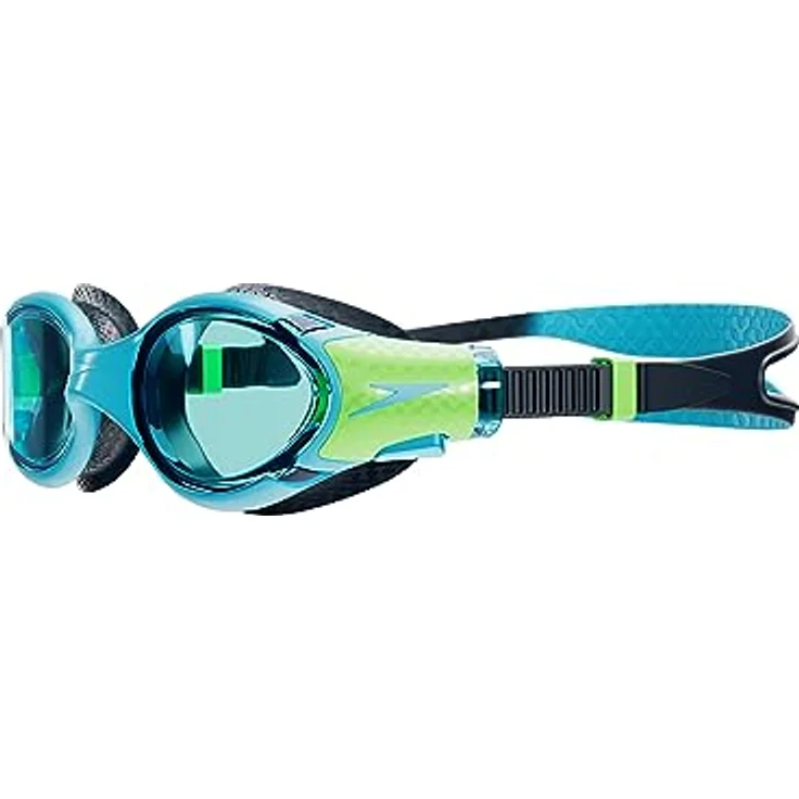 Speedo Unisex Kinder Biofuse 2.0 Schwimmbrille, Hyperschallblau/Echtes Marineblau/Lumogrün/Blau, One Size – Bild 2