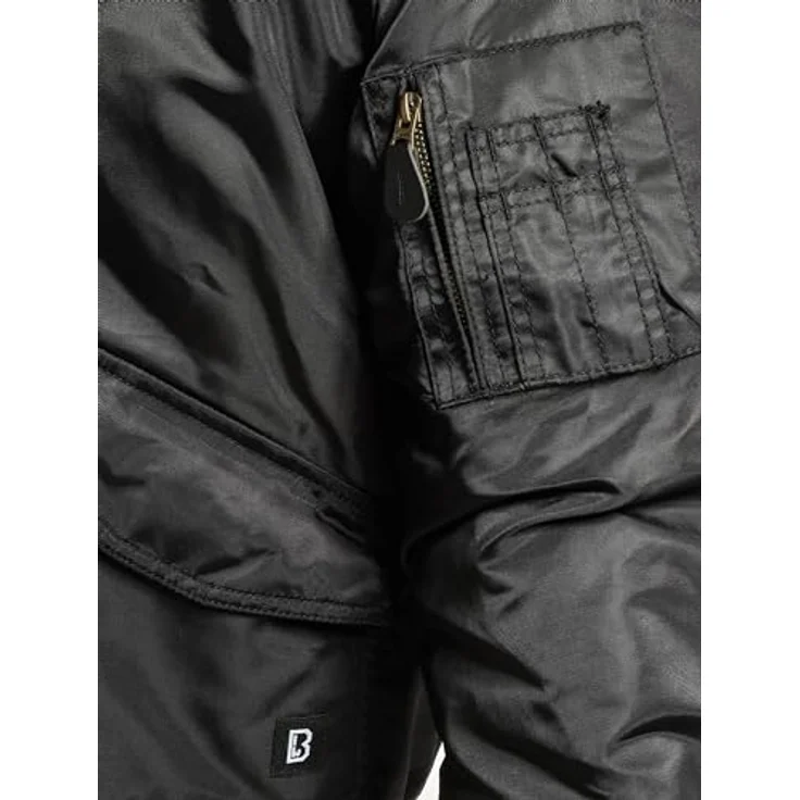 Brandit Herren CWU Jacket hooded, Bomberjacke mit Teddyfell, wind- und wasserabweisend, blau – Bild 11