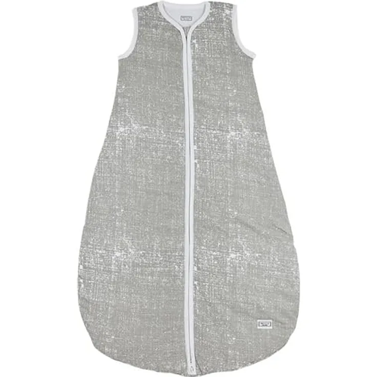 Meyco Baby Fine Lines Schlafsack (aus 100% Baumwolle, mit Rundum-Reißverschluss, hautfreundlich, Faltenresistent, perfekte Passform, Größe: 98), Grau