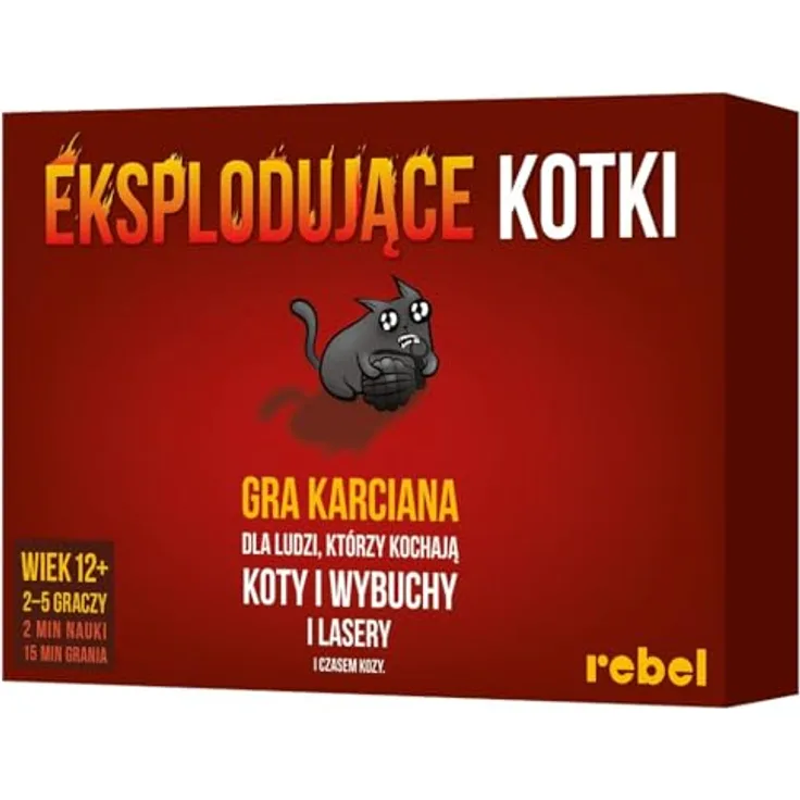 Rebel Eksplodujące Kotki (nowa edycja), Brettspiel für 2-7 Spieler, strategisch und unterhaltsam, mehrfarbige Gestaltung