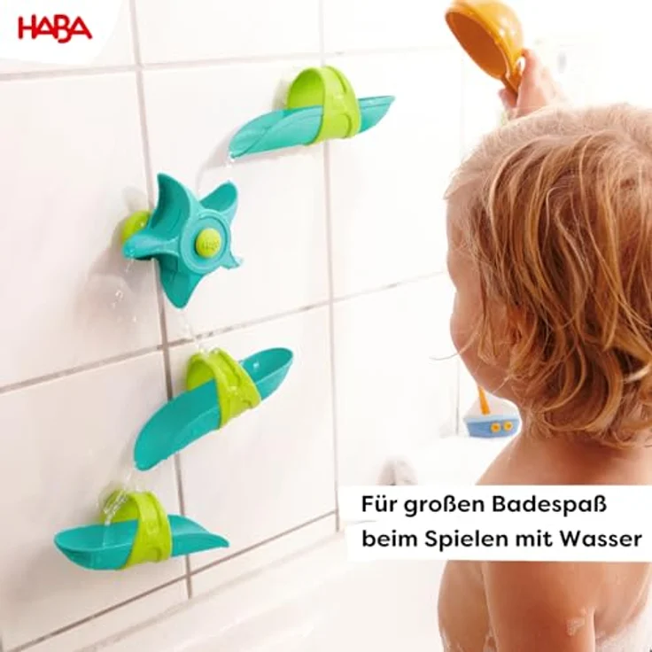 HABA Kugelbahn Badespaß-Wasserstrudel, buntes Badewannenspielzeug mit Saugnäpfen, Wasserspielzeug für Kinder ab 3 Jahren – Bild 2