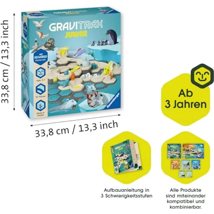 Ravensburger GraviTrax Junior Starter-Set L Ice - Erweiterbare Kugelbahn für Kinder, Murmelbahn aus umweltfreundlichen Materialen mit Themenwelten, Lernspielzeug und Konstruktionsspielzeug ab 3 Jahren – Bild 4