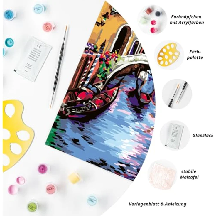 Ravensburger Malen nach Zahlen CreArt, Zauberhaftes Venedig, für Erwachsene, Made in Europe, Malvorlagen mit fertig gemischten Acrylfarben – Bild 5