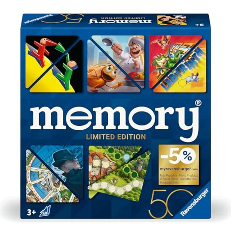 Ravensburger memory® 50 Jahre Blaues Dreieck, Brettspiel in Blau, 22463 – Bild 2