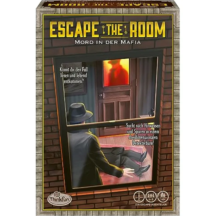 ThinkFun - 76535 - Escape the Room Mord in der Mafia, könnt ihr den Fall lösen und lebend entkommen? Ein spannendes Escape-Spiel für zuhause.
