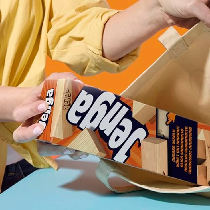 Hasbro Jenga Spiel, mit digitalem Würfel und kostenloser Web-App, klassisches Holzspiel für 2-4 Spieler, ab 6 Jahren – Bild 7