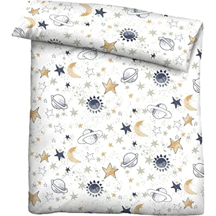 biberna 0004645 Feinbiber-Bettwäsche Weiss 1x 100x135 cm + 1x 40x60 cm – Bild 2