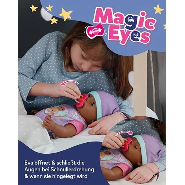 Baby Born Babypuppe Eva, 43 cm (Set, 11-tlg) mit magischem Fütterspiel und interaktiven Funktionen, von Baby Born – Bild 5