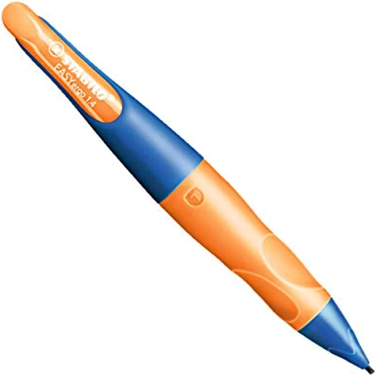 STABILO Ergonomischer Druck-Bleistift für Linkshänder - EASYergo 1. 4 in ultramarinblau/neonorange - Einzelstift - inklusive 3 dünner Minen - Härtegrad HB - Preisvergleich – Bild 3