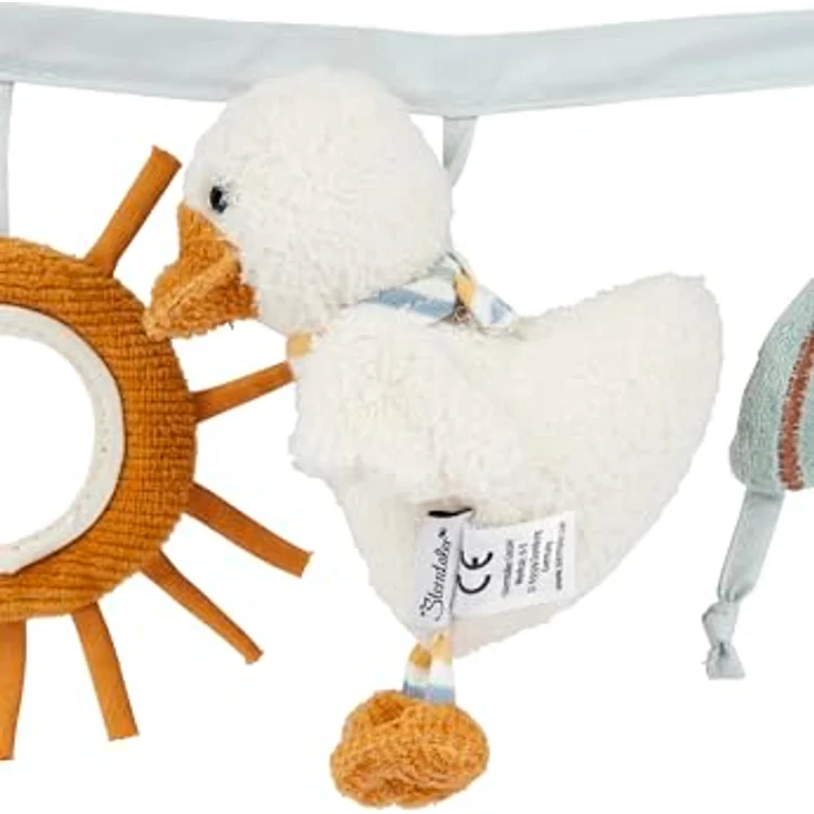Sterntaler® Kinderwagenkette Edda, Ente aus weichem Flausch mit Spiegelfolie und elastischem Band zur Anbringung – Bild 5
