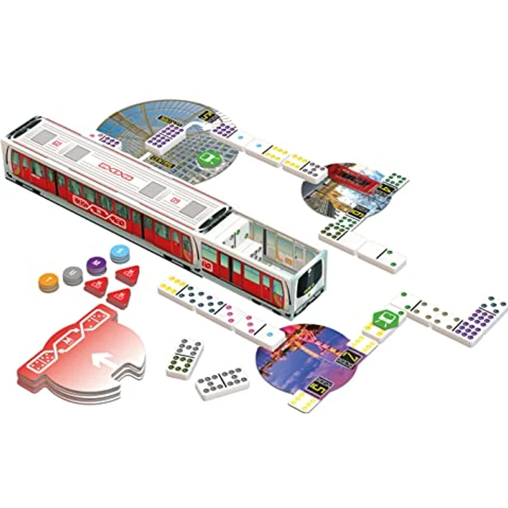 Tactic Metro Domino London, Legespiel mit doppelten Dominosteinen, FSC-zertifiziert, hergestellt in Finnland – Bild 4
