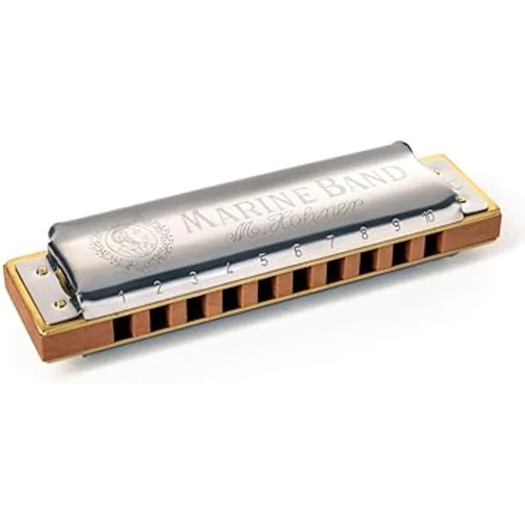 Hohner Marine Band Classic Mundharmonika C, Birnbaumholz mit doppelter Lackierung, 0,9 mm Messing-Musikplatte, neue SnapCase Aufbewahrung – Bild 1