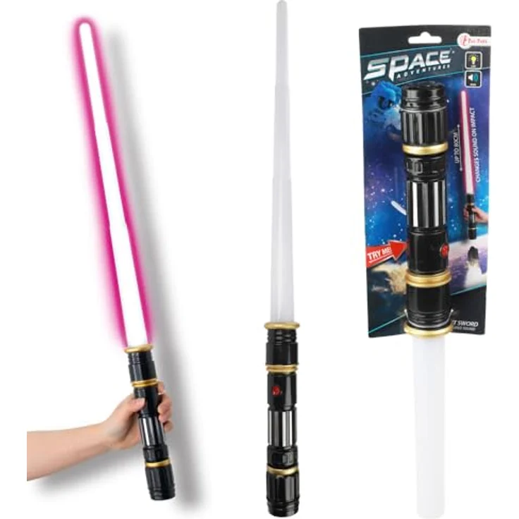 Toi-Toys Lichtschwert Licht & Sound 80cm Schwert Ninja Laserschwert, Farbwechsel (Rot, Lila, Blau) – Bild 1