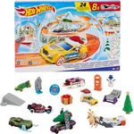 Hot Wheels Adventskalender 2024, 8 Autos im Maßstab 1:64, winterliche Zubehörteile, Spielmatte, HTG00 - Preisvergleich