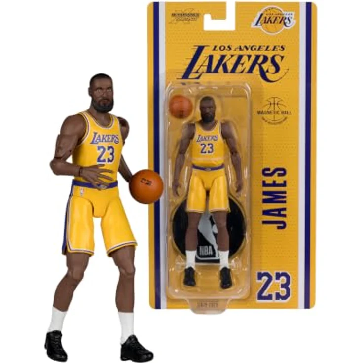 Mcfarlane Toys NBA LeBron James Figur, detailgetreue 6 Zoll Actionfigur im Trikot der Los Angeles Lakers mit Basketball und Basis – Bild 5