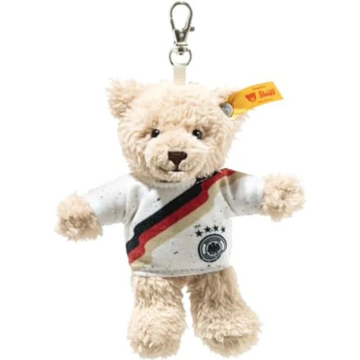 Steiff Ben Teddybär DFB-Anhänger, Kuscheltier mit Kunststoffaugen, 12 cm, beige, handgefertigt, waschbar bei 30 °C – Bild 1