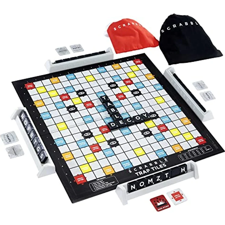 Mattel Games Scrabble Buchstaben-Set HLM16, Gesellschaftsspiel mit Dachziegeln, Delic-Fliesen und Zubehör, ab 10 Jahren – Bild 2